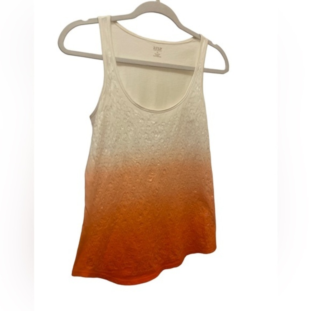 Ana Sequined Orange,Peach & Cream Ombré Sleeveless Top Size XS